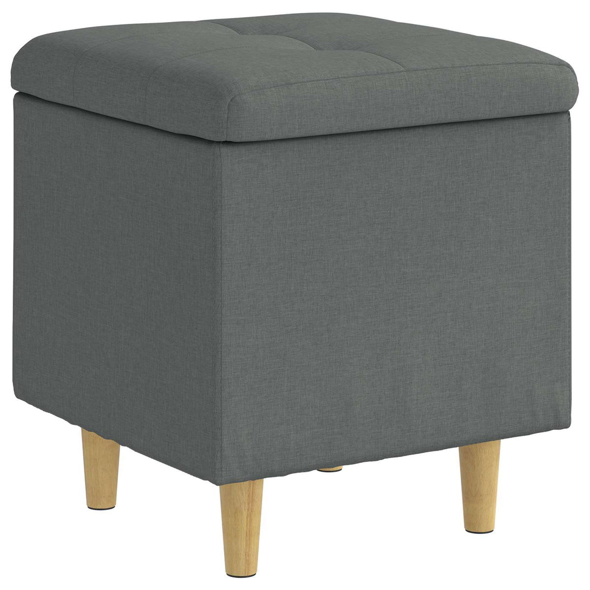 Ottoman med Opbevaring Mørkegrå 40 x 40 x 45 cm Stof