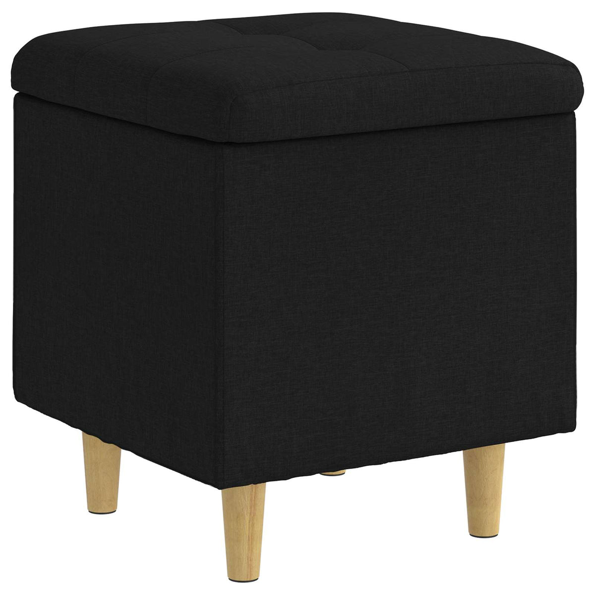 Ottoman med Opbevaring Sort 40 x 40 x 45 cm Stof