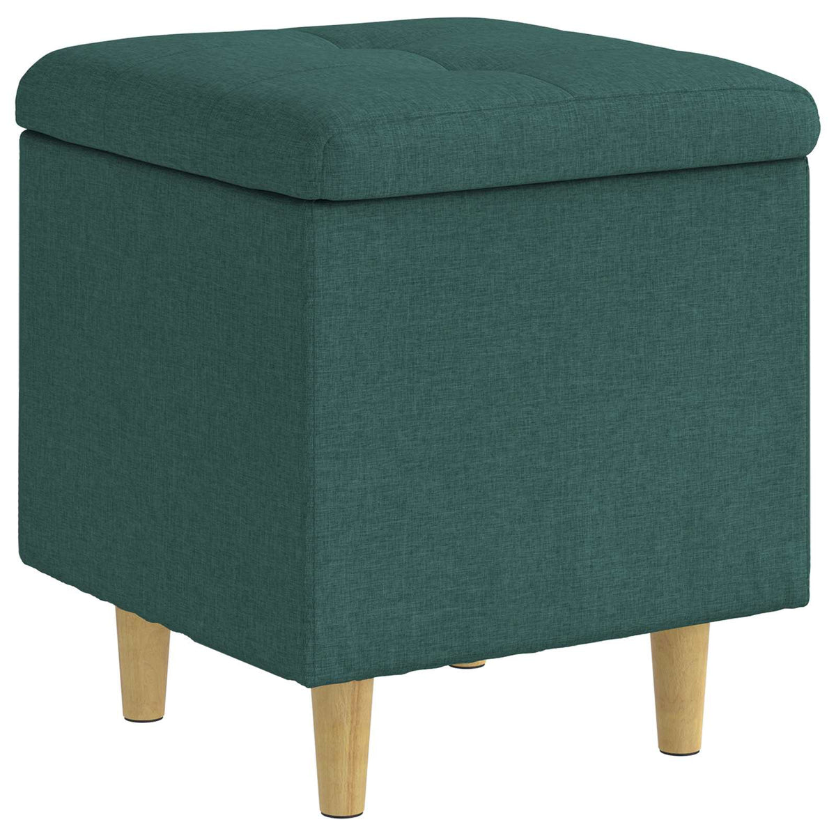 Ottoman med Opbevaring Mørkegrøn 40 x 40 x 45 cm Stof
