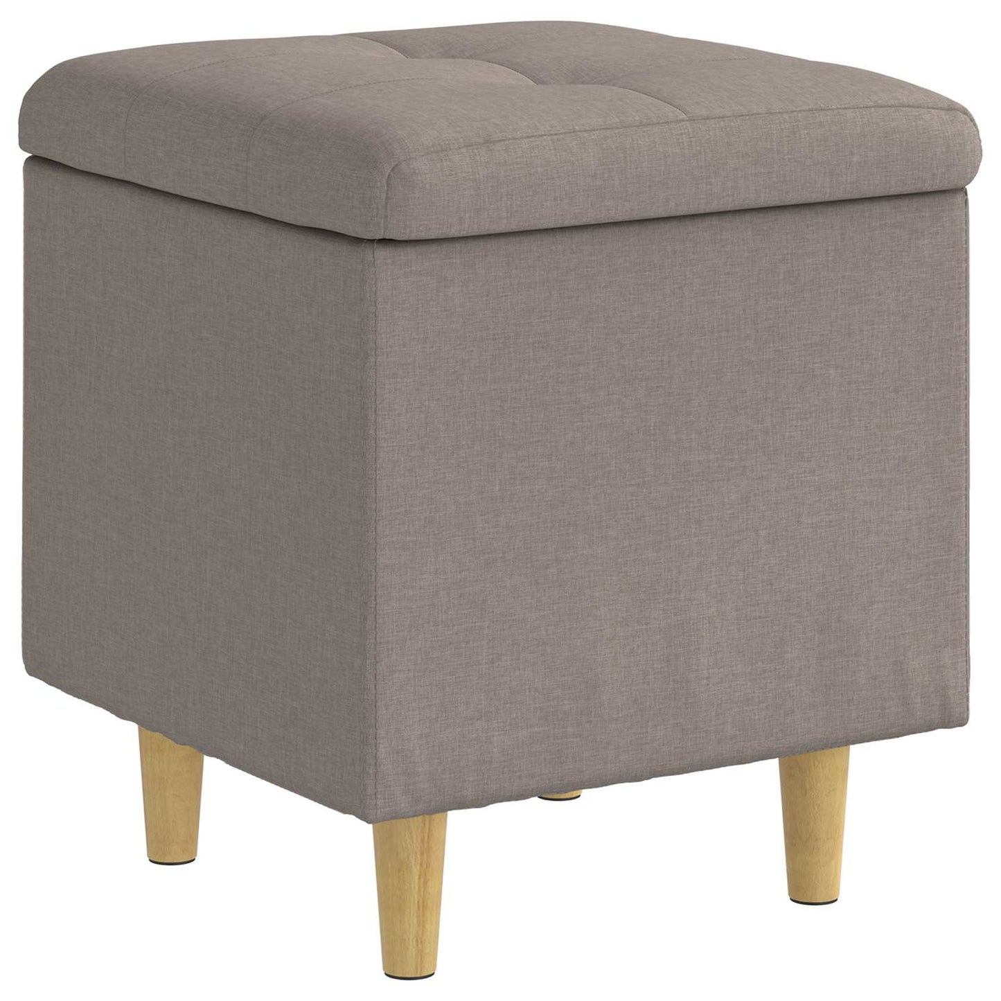 Ottoman med Opbevaring Gråbrun 40 x 40 x 45 cm Stof