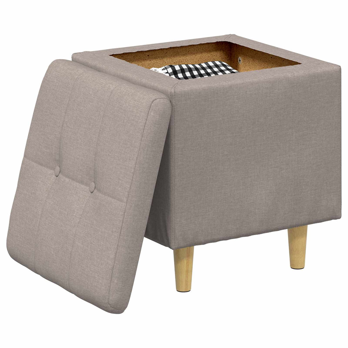 Ottoman med Opbevaring Gråbrun 40 x 40 x 45 cm Stof