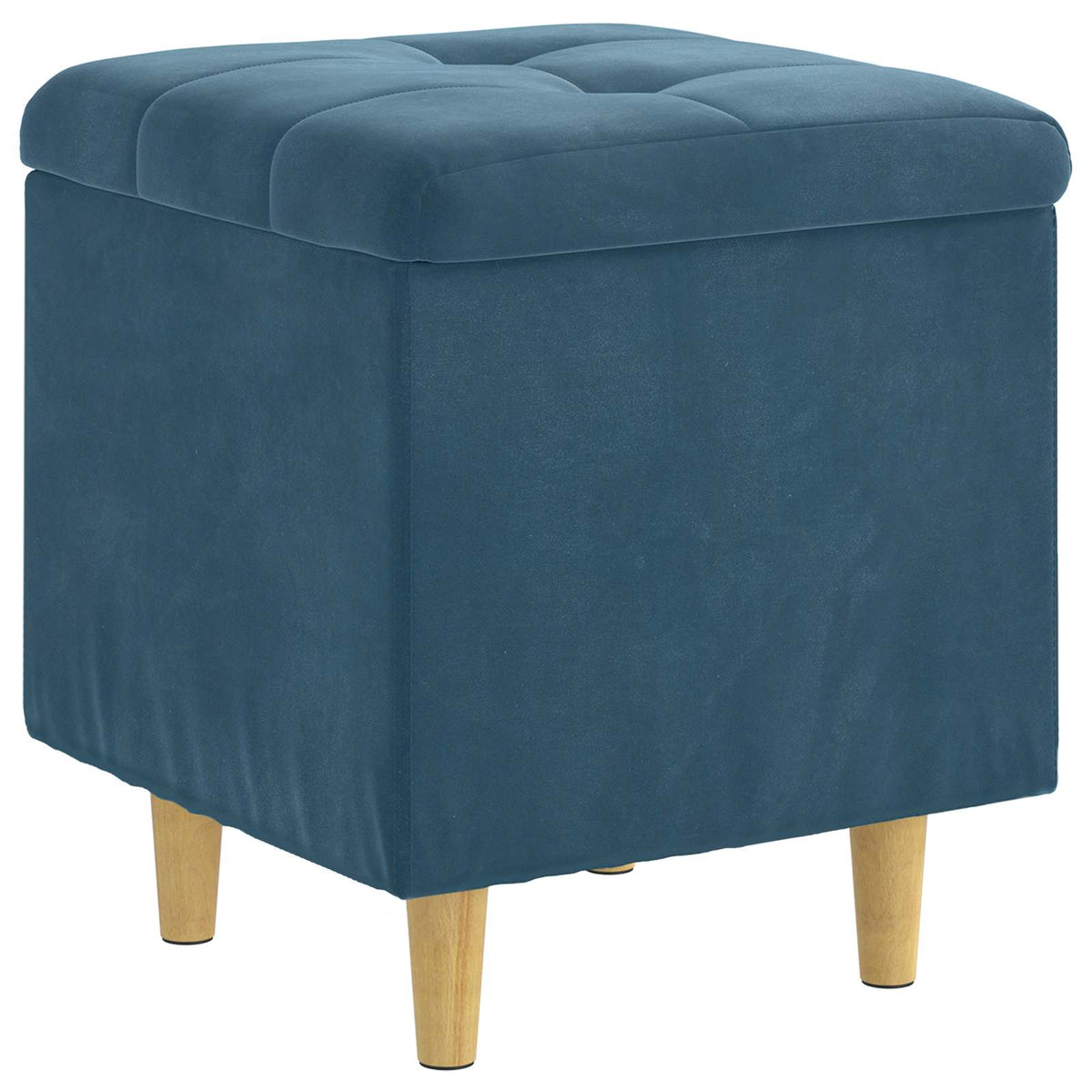 Ottoman med Opbevaring Blå 40 x 40 x 45 cm Fløjl