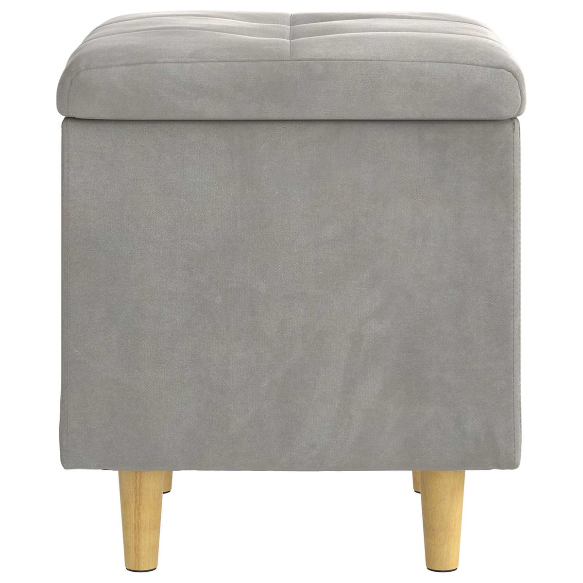 Ottoman med Opbevaring Lysegrå 40 x 40 x 45 cm Fløjl