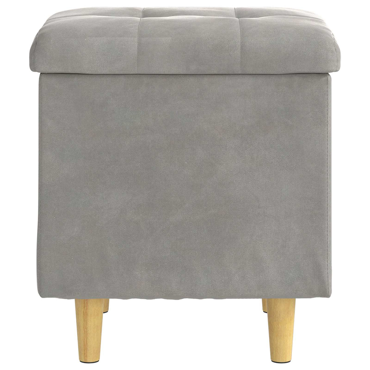 Ottoman med Opbevaring Lysegrå 40 x 40 x 45 cm Fløjl
