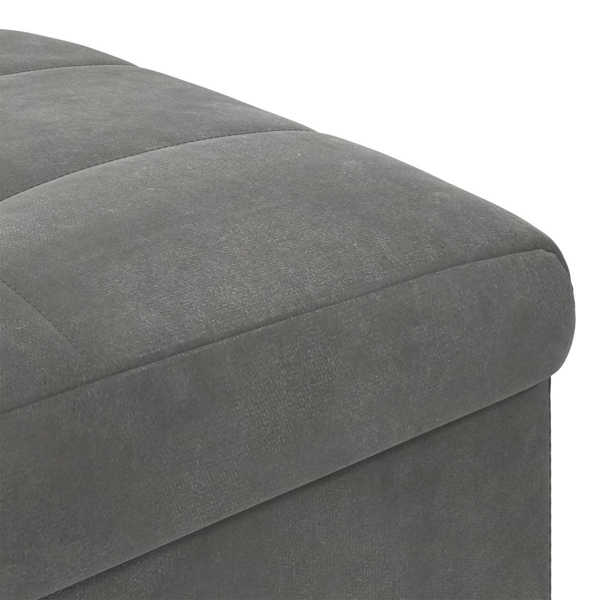 Ottoman med Opbevaring Mørkegrå 40 x 40 x 45 cm Fløjl