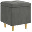 Ottoman med Opbevaring Mørkegrå 40 x 40 x 45 cm Fløjl