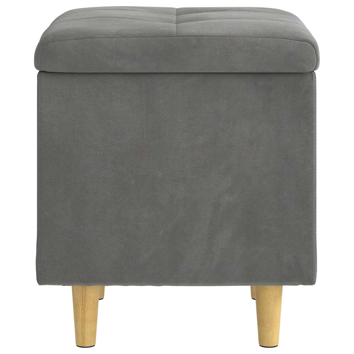 Ottoman med Opbevaring Mørkegrå 40 x 40 x 45 cm Fløjl