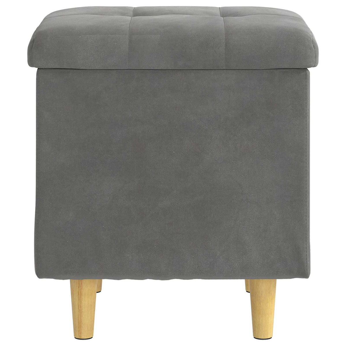 Ottoman med Opbevaring Mørkegrå 40 x 40 x 45 cm Fløjl