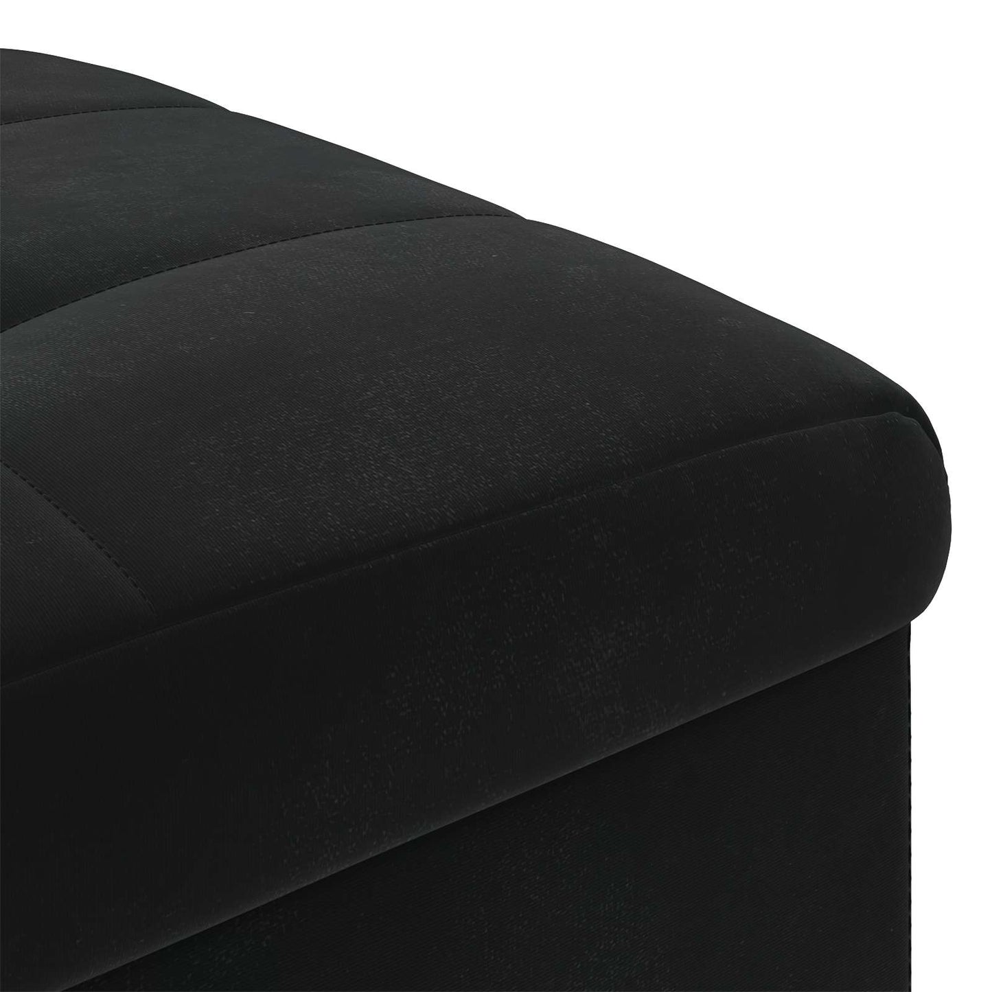 Ottoman med Opbevaring Sort 40 x 40 x 45 cm Fløjl