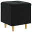 Ottoman med Opbevaring Sort 40 x 40 x 45 cm Fløjl