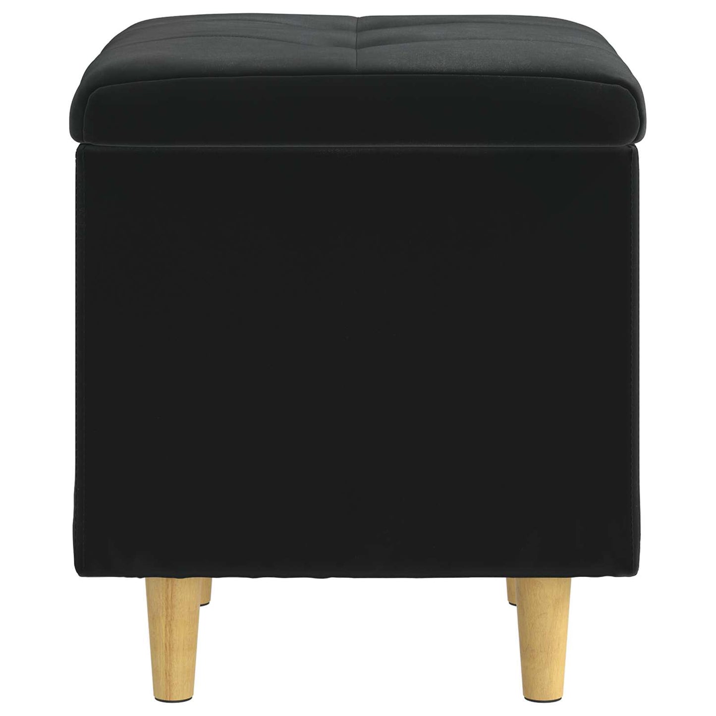 Ottoman med Opbevaring Sort 40 x 40 x 45 cm Fløjl