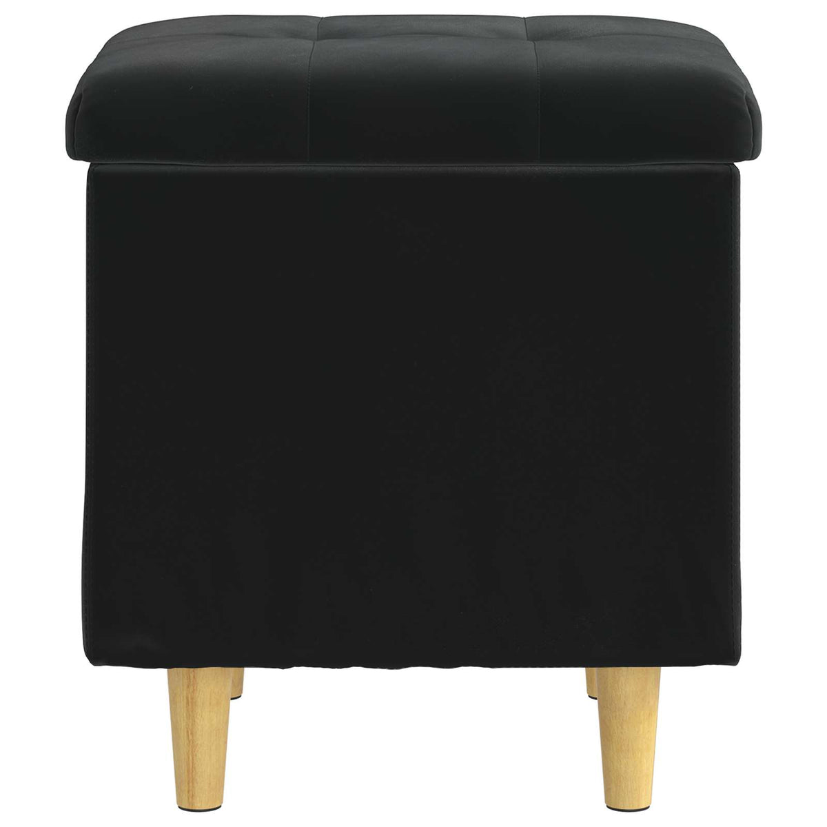 Ottoman med Opbevaring Sort 40 x 40 x 45 cm Fløjl