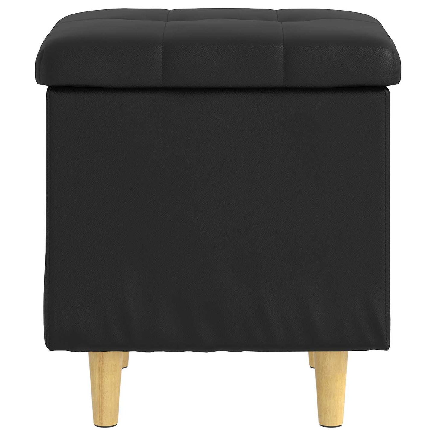 Ottoman med Opbevaring Sort 40 x 40 x 45 cm Kunstlæder