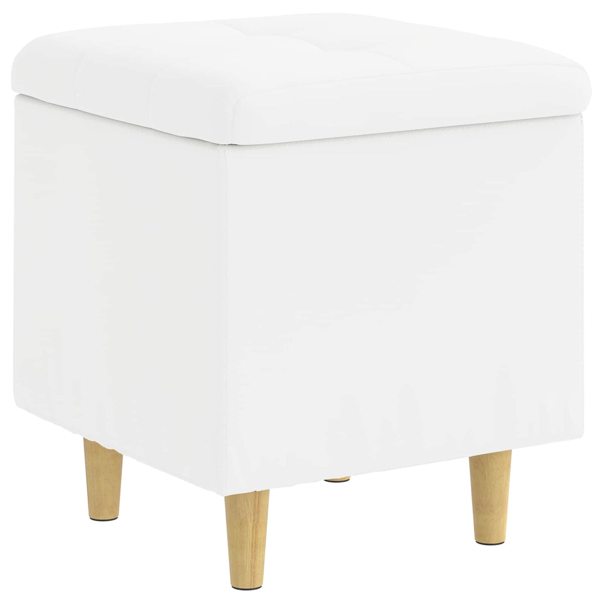 Ottoman med Opbevaring Hvid 40 x 40 x 45 cm Kunstlæder