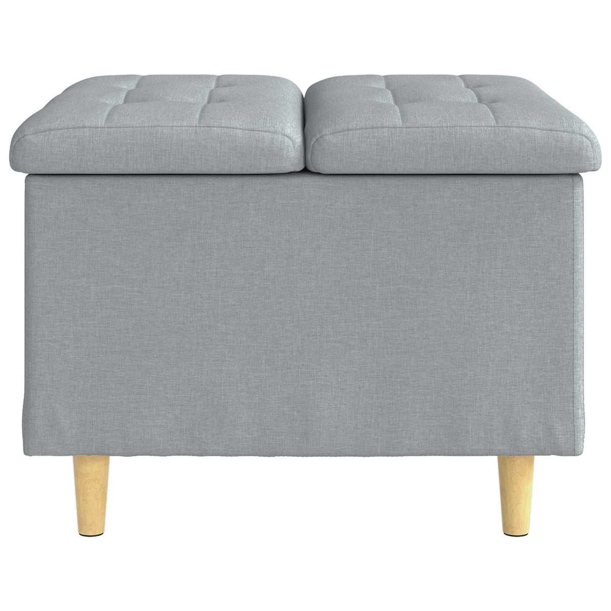 Ottoman med Opbevaring Lysegrå 60 x 60 x 45 cm Stof