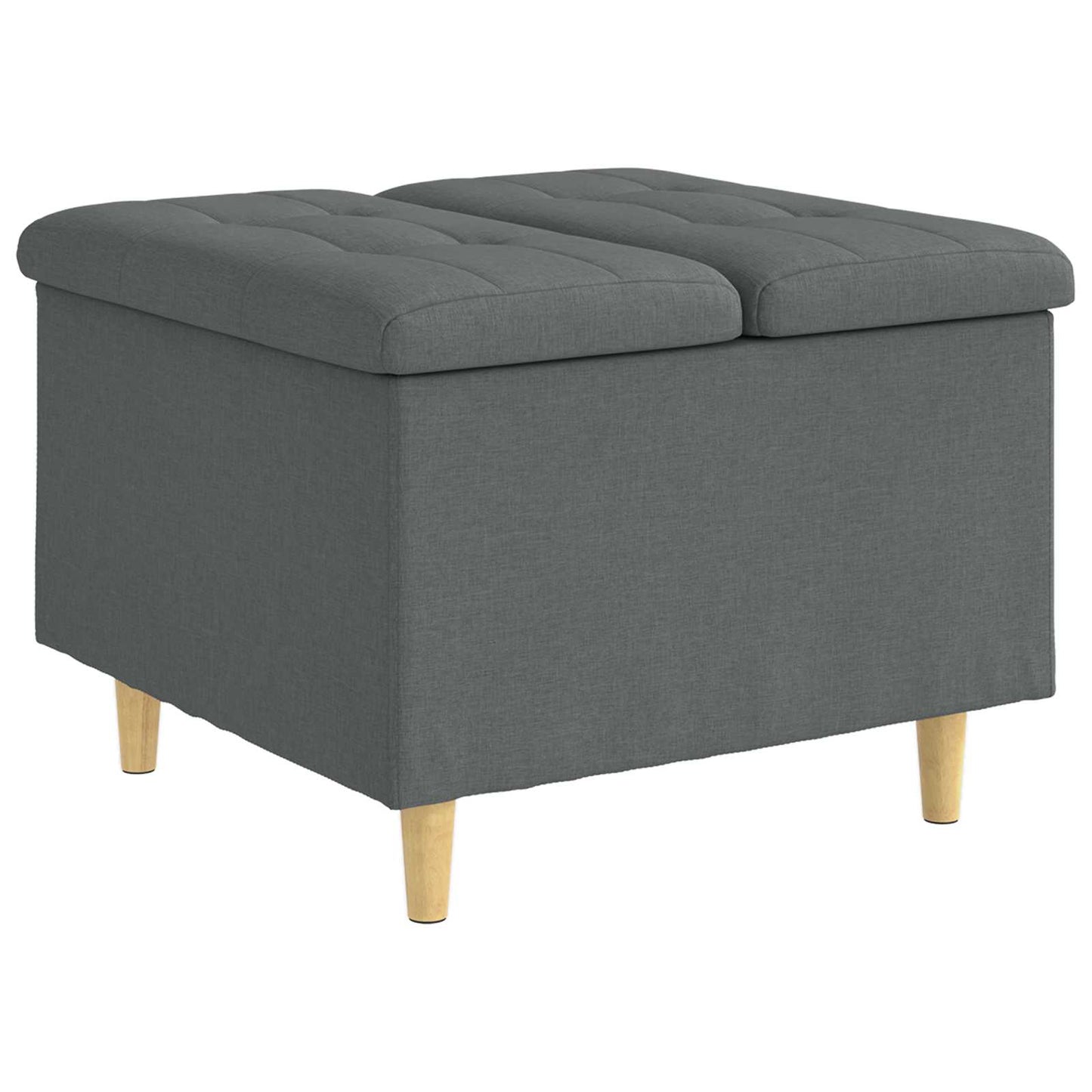Ottoman med Opbevaring Mørkegrå 60 x 60 x 45 cm Stof