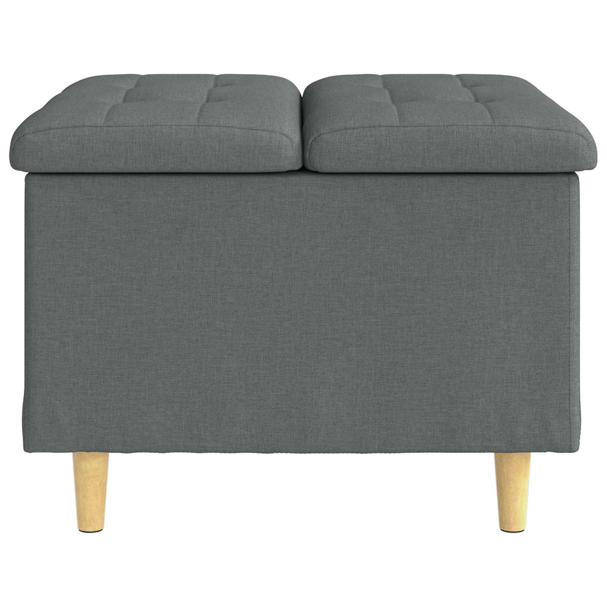 Ottoman med Opbevaring Mørkegrå 60 x 60 x 45 cm Stof