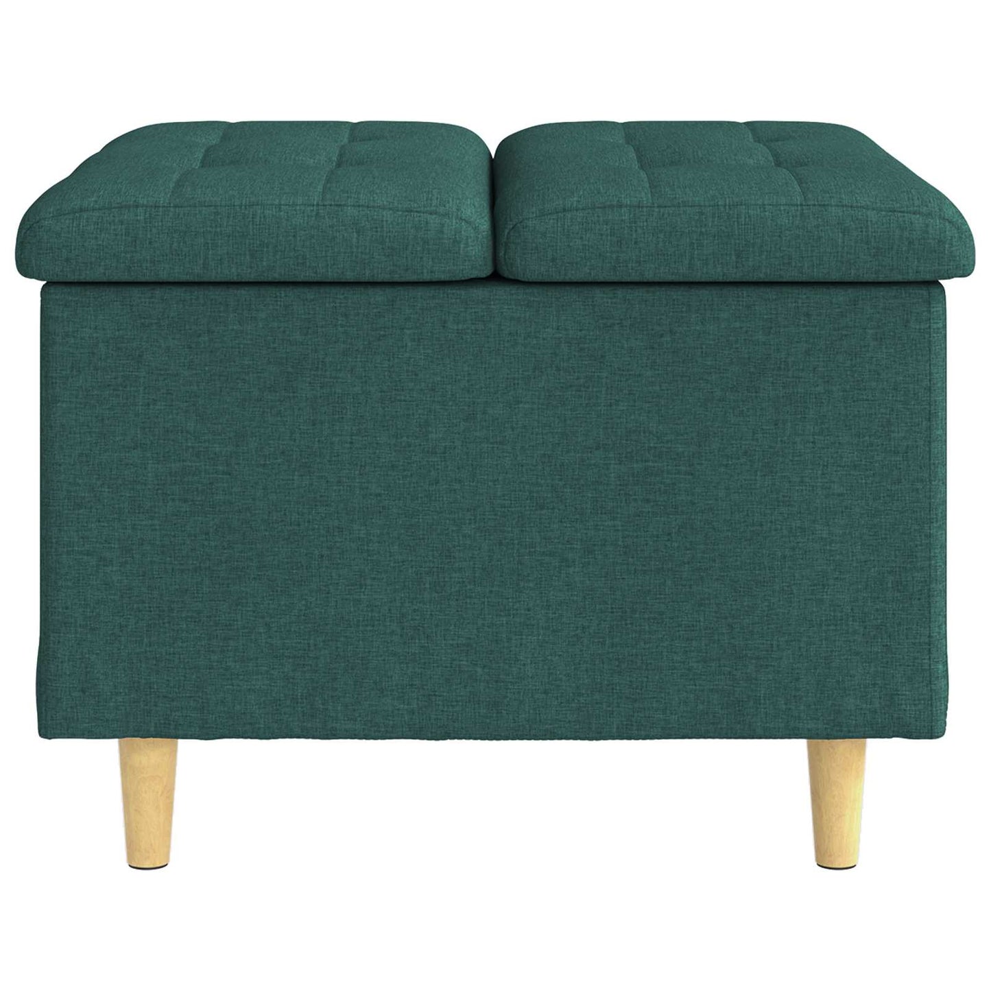 Ottoman med Opbevaring Mørkegrøn 60 x 60 x 45 cm Stof