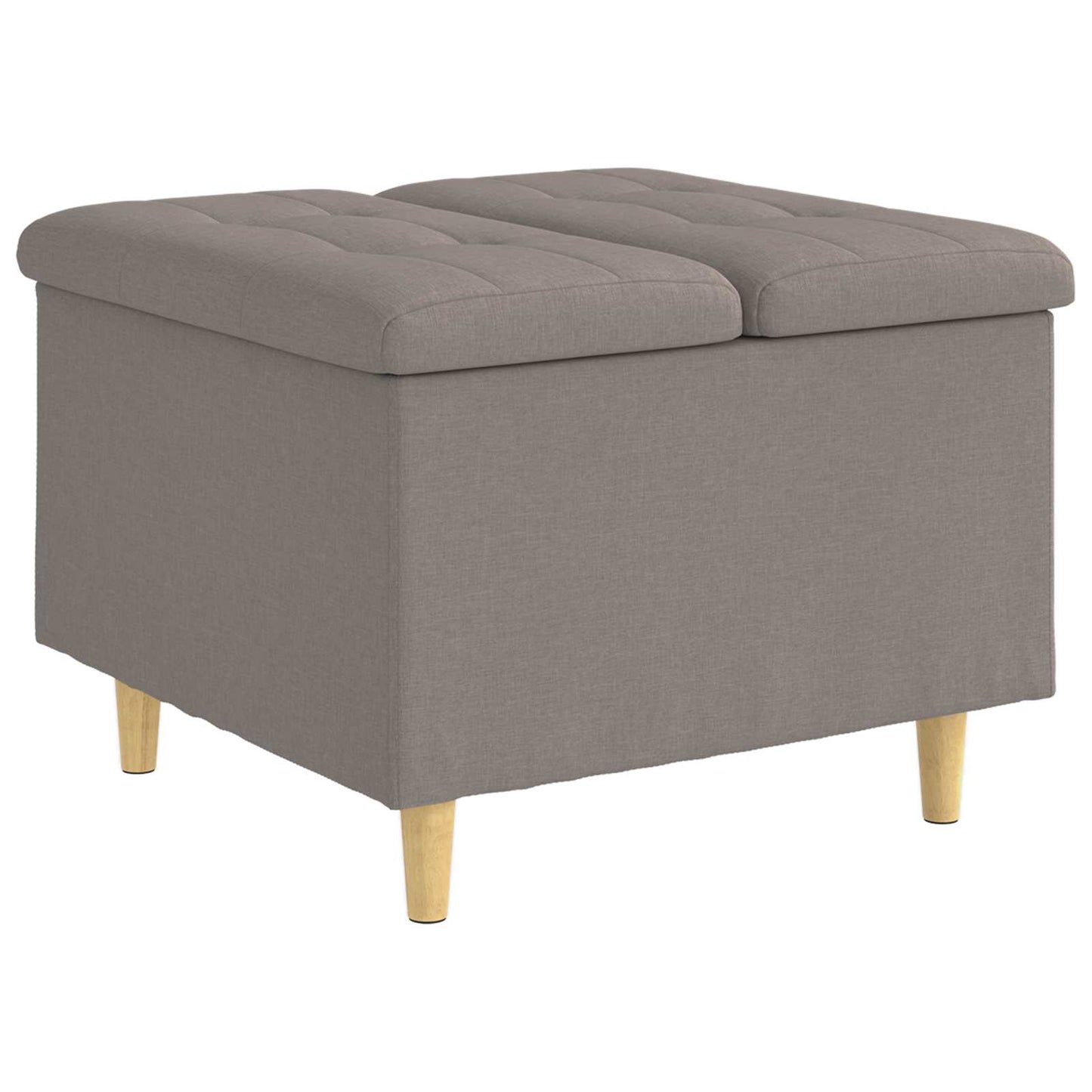 Ottoman med Opbevaring Gråbrun 60 x 60 x 45 cm Stof
