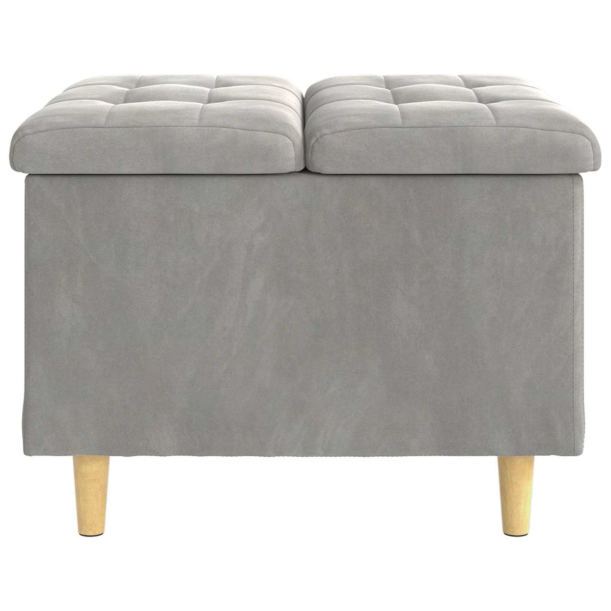 Ottoman med Opbevaring Lysegrå 60 x 60 x 45 cm Fløjl