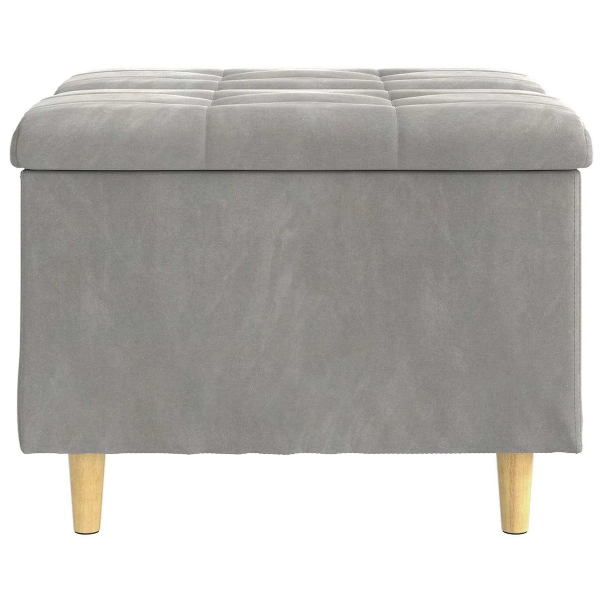 Ottoman med Opbevaring Lysegrå 60 x 60 x 45 cm Fløjl