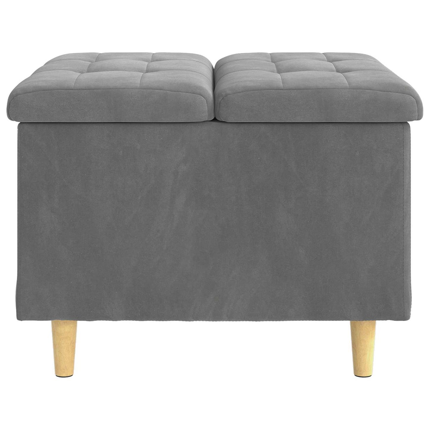 Ottoman med Opbevaring Mørkegrå 60 x 60 x 45 cm Fløjl