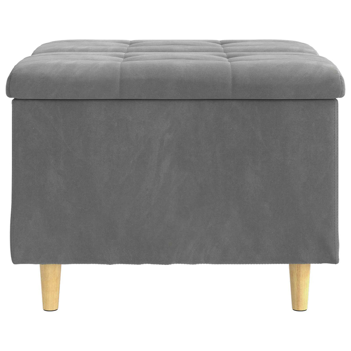 Ottoman med Opbevaring Mørkegrå 60 x 60 x 45 cm Fløjl