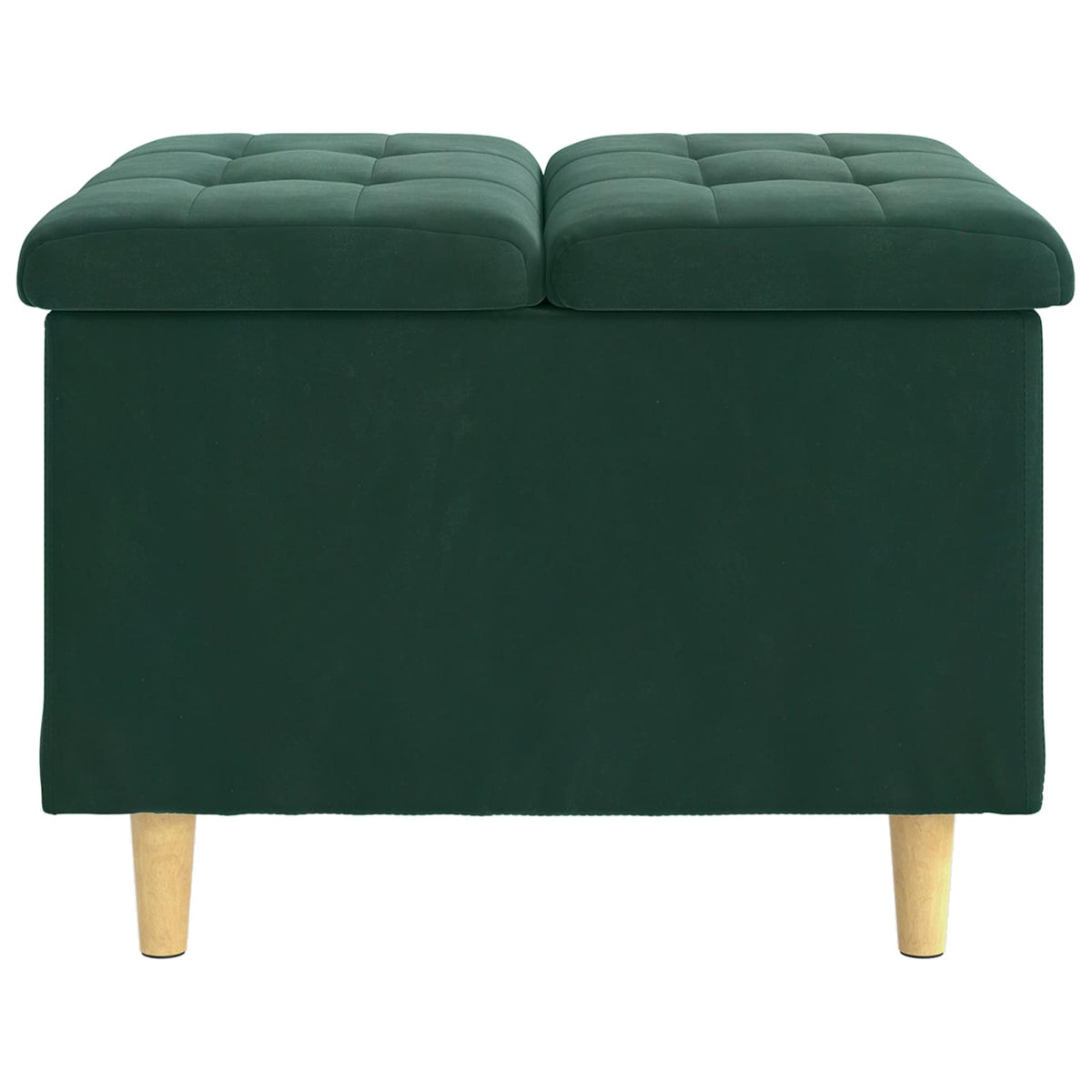 Ottoman med Opbevaring Mørkegrøn 60 x 60 x 45 cm Fløjl