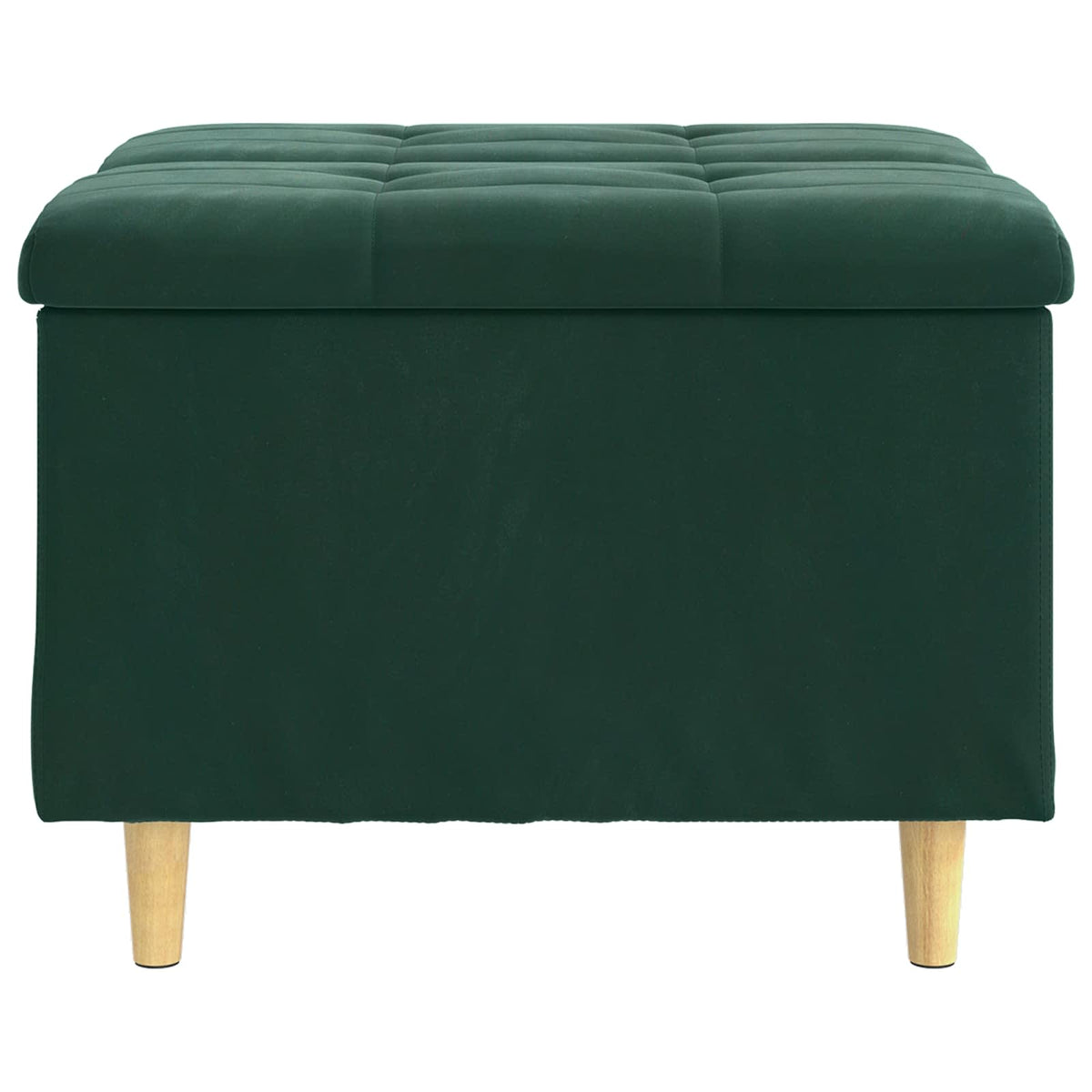 Ottoman med Opbevaring Mørkegrøn 60 x 60 x 45 cm Fløjl