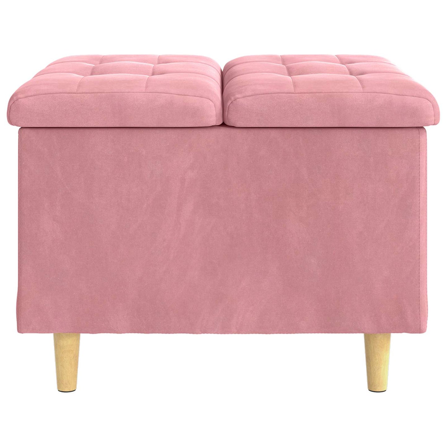 Ottoman med Opbevaring Lyserød 60 x 60 x 45 cm Fløjl