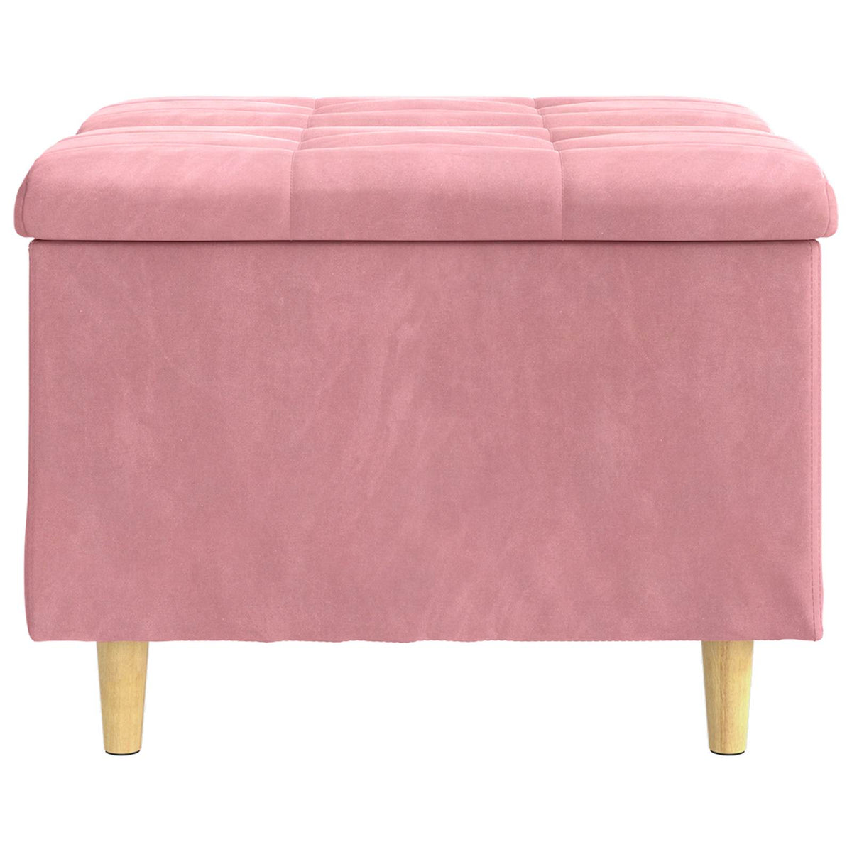 Ottoman med Opbevaring Lyserød 60 x 60 x 45 cm Fløjl