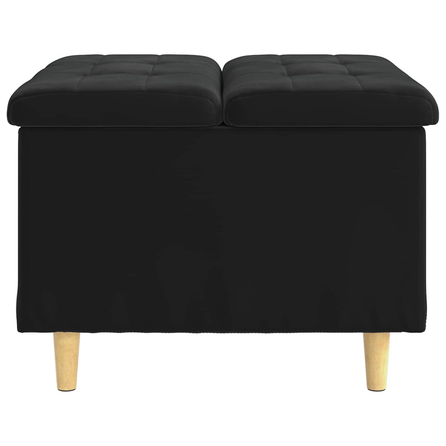 Ottoman med Opbevaring Sort 60 x 60 x 45 cm Fløjl