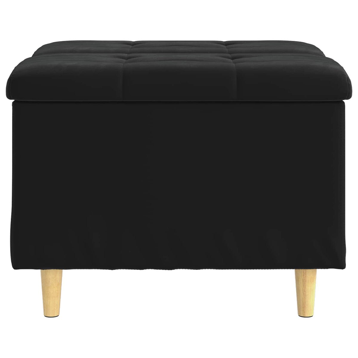 Ottoman med Opbevaring Sort 60 x 60 x 45 cm Fløjl