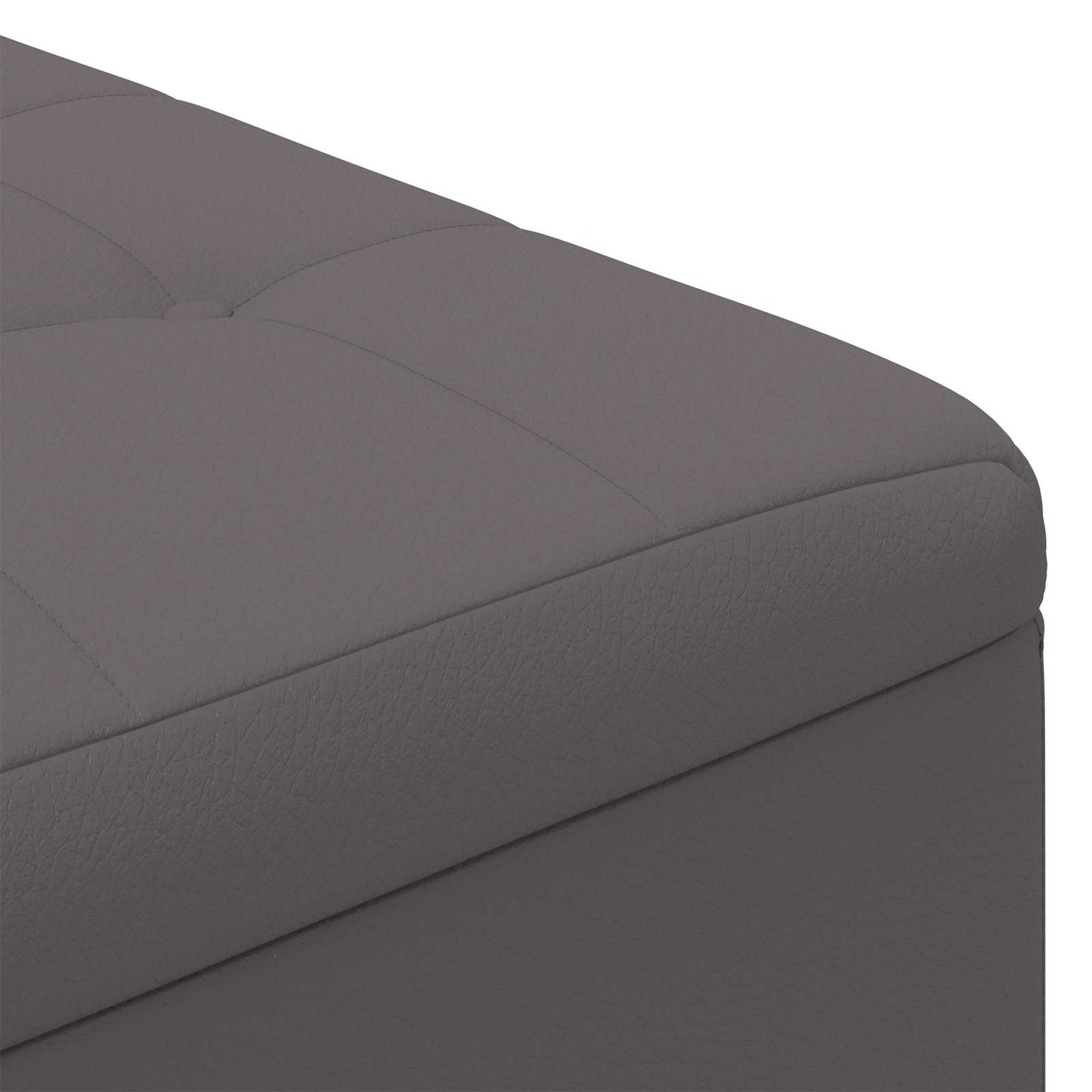 Ottoman med Opbevaring Grå 60 x 60 x 45 cm Kunstlæder