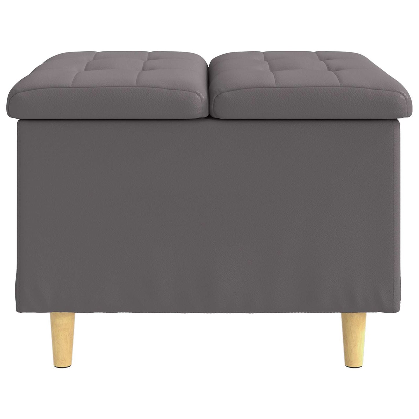 Ottoman med Opbevaring Grå 60 x 60 x 45 cm Kunstlæder