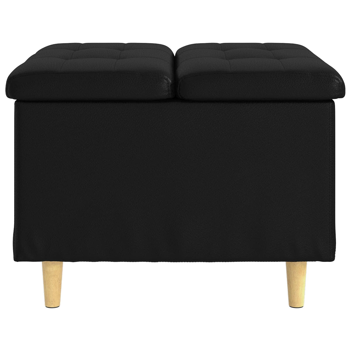 Ottoman med Opbevaring Sort 60 x 60 x 45 cm Kunstlæder
