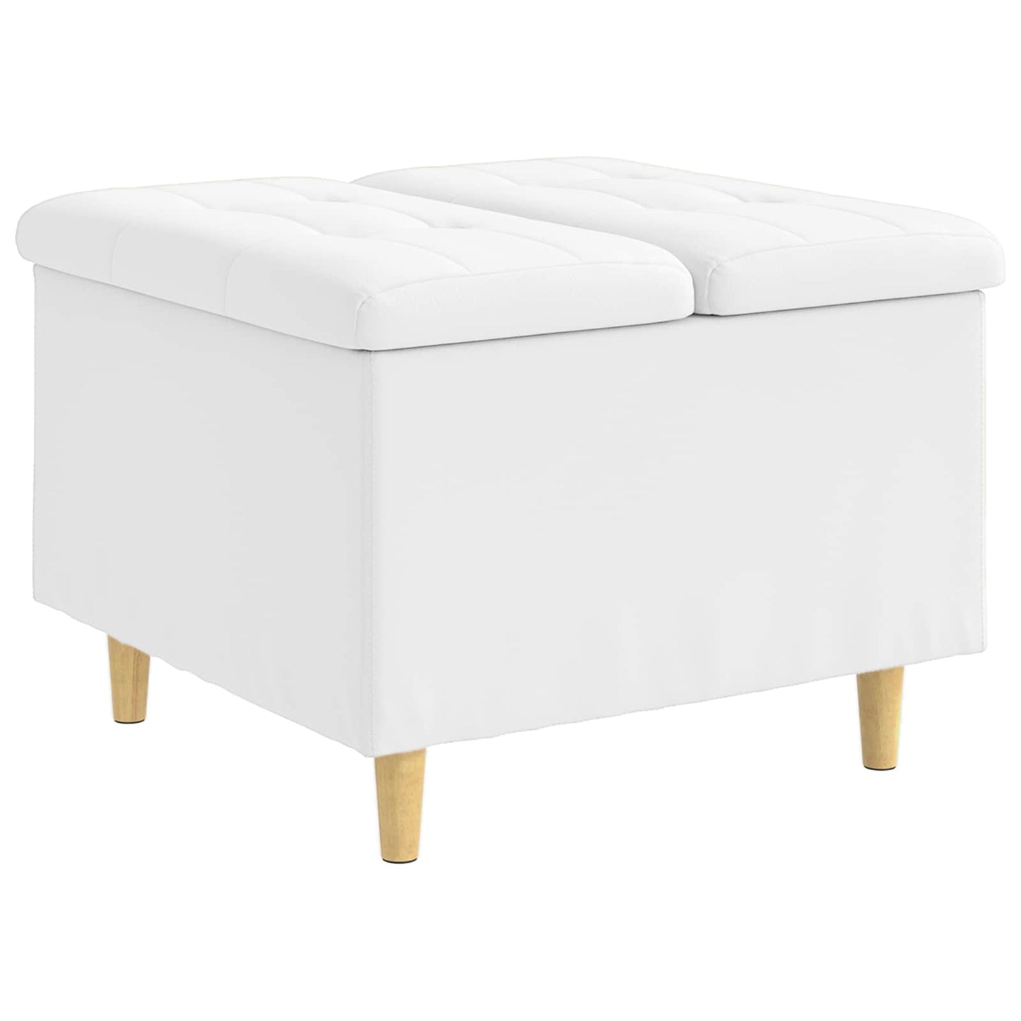 Ottoman med Opbevaring Hvid 60 x 60 x 45 cm Kunstlæder