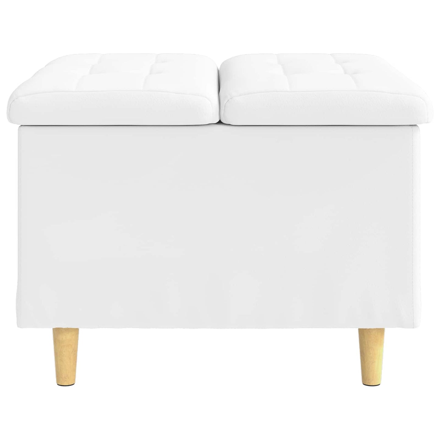 Ottoman med Opbevaring Hvid 60 x 60 x 45 cm Kunstlæder