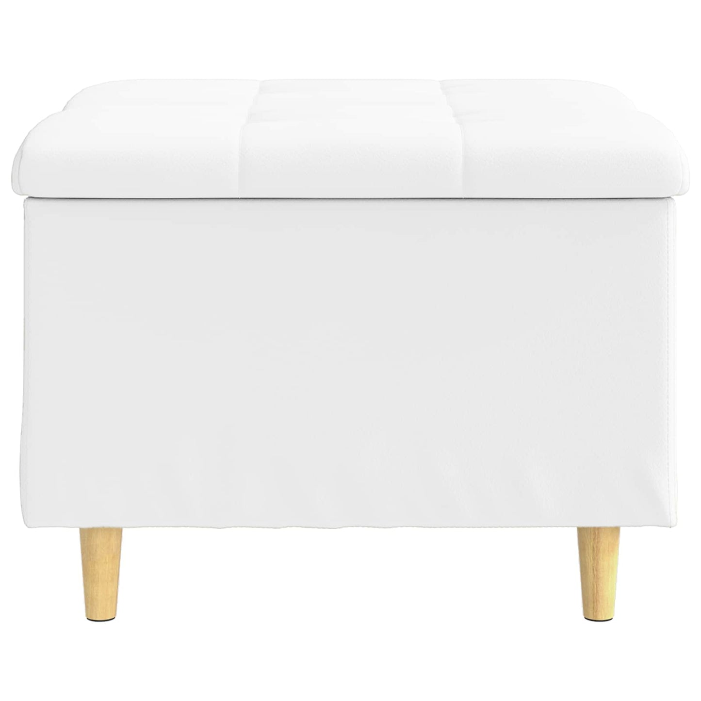 Ottoman med Opbevaring Hvid 60 x 60 x 45 cm Kunstlæder