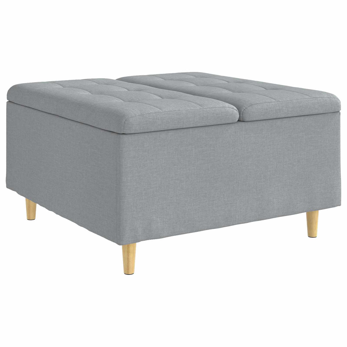Ottoman med Opbevaring Lysegrå 80 x 80 x 45 cm Stof