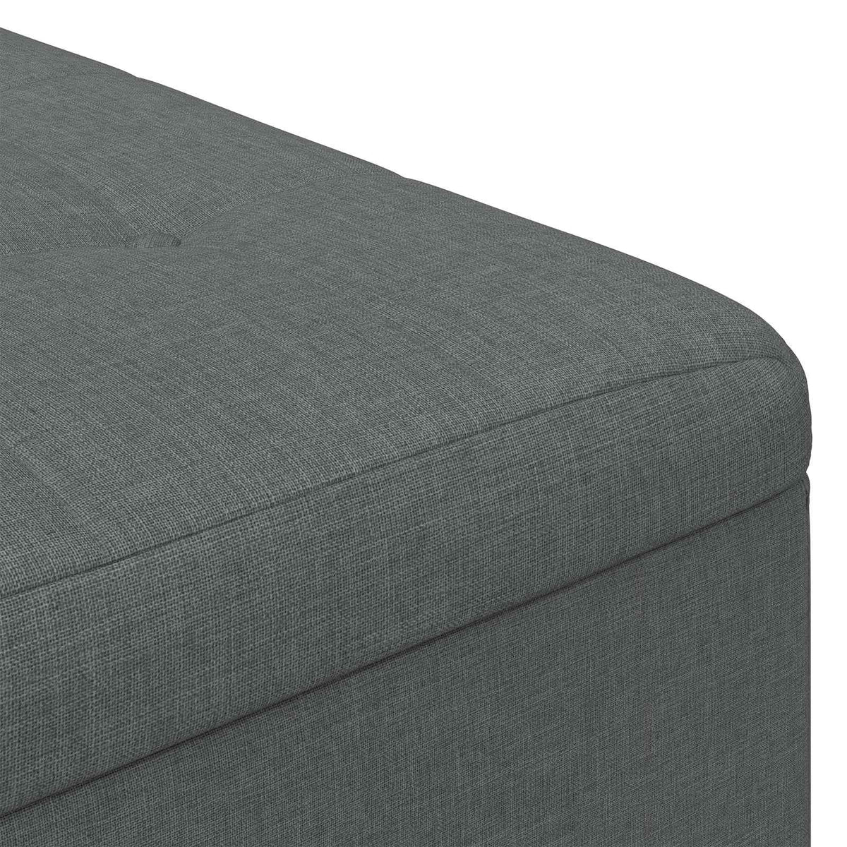 Ottoman med Opbevaring Mørkegrå 80 x 80 x 45 cm Stof