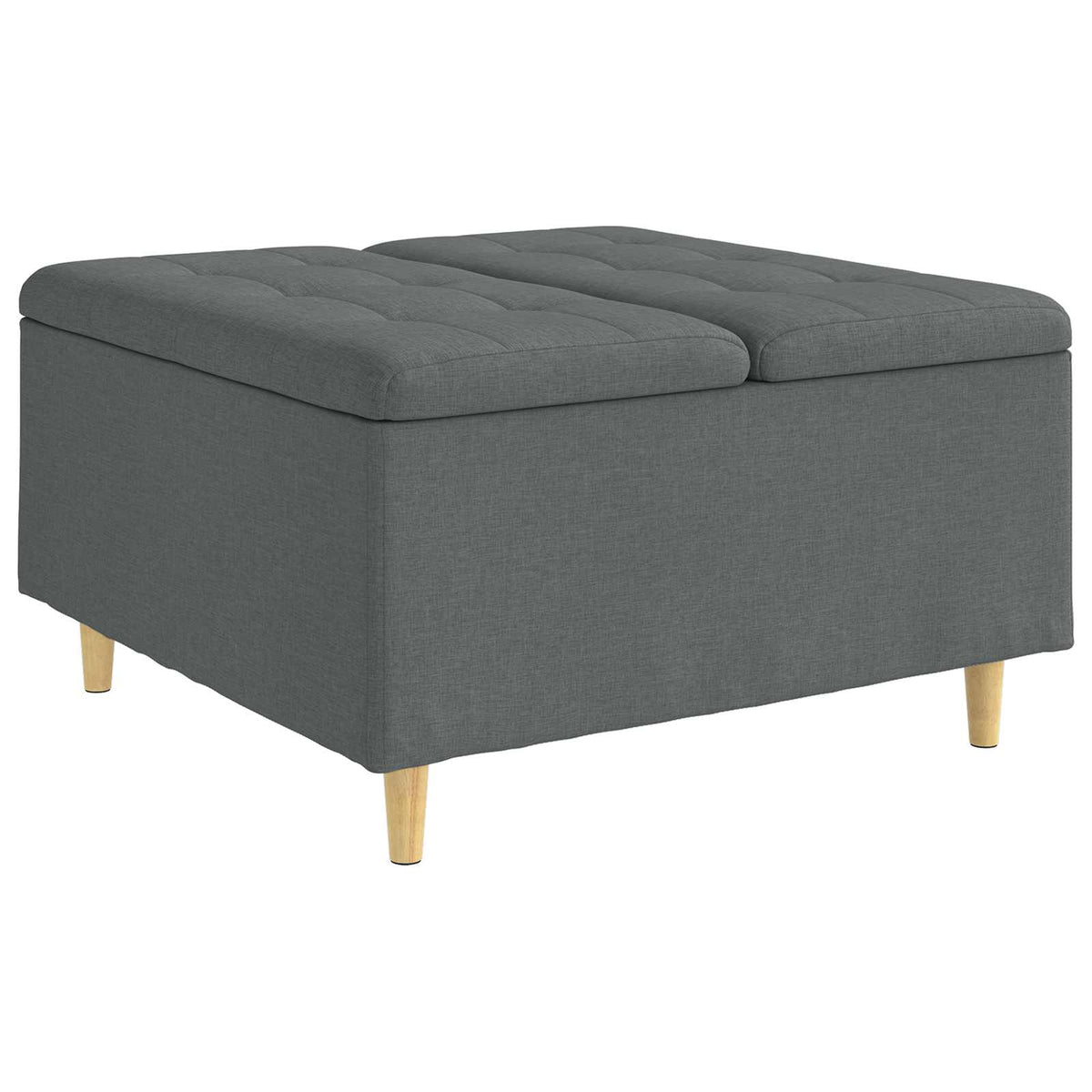 Ottoman med Opbevaring Mørkegrå 80 x 80 x 45 cm Stof