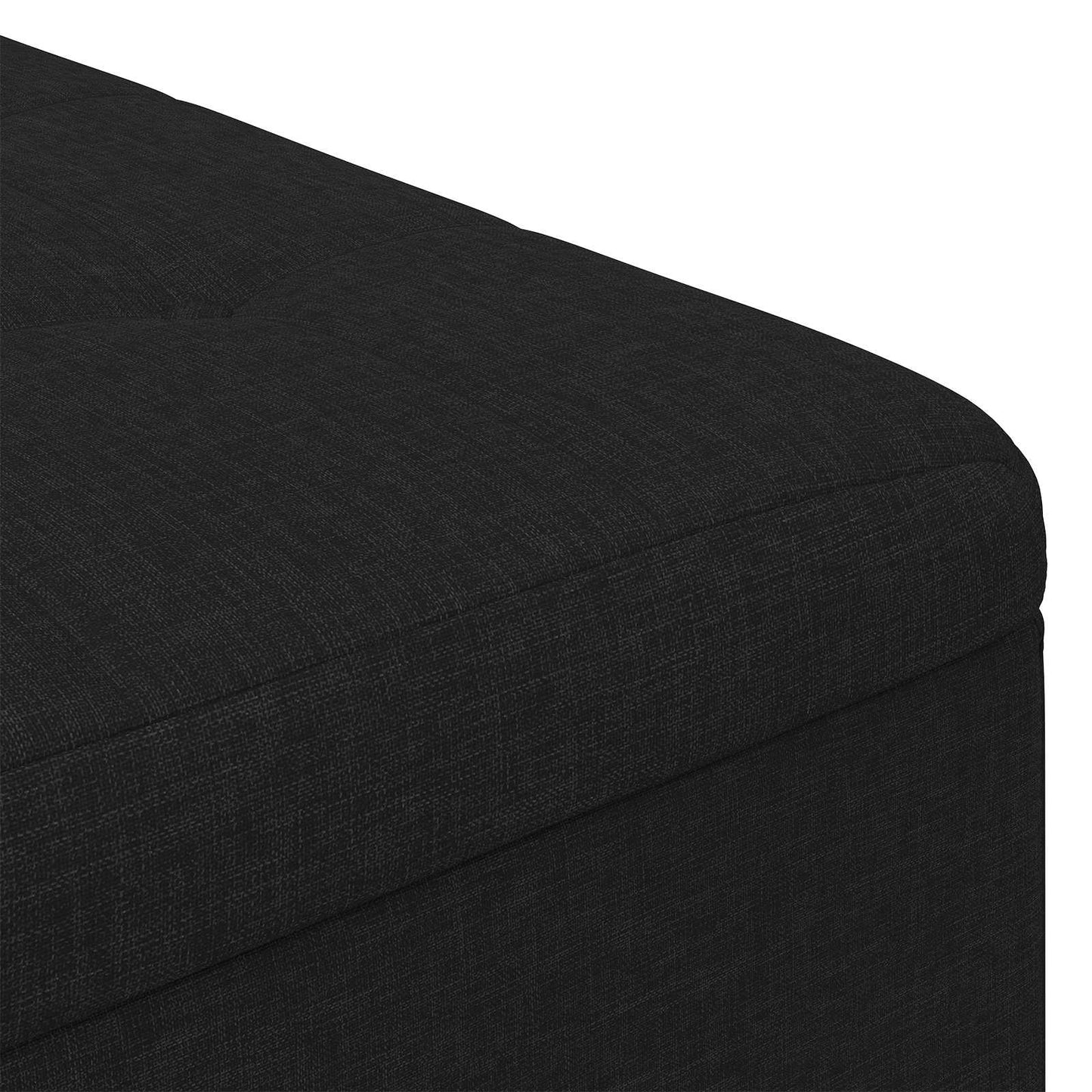 Ottoman med Opbevaring Sort 80 x 80 x 45 cm Stof