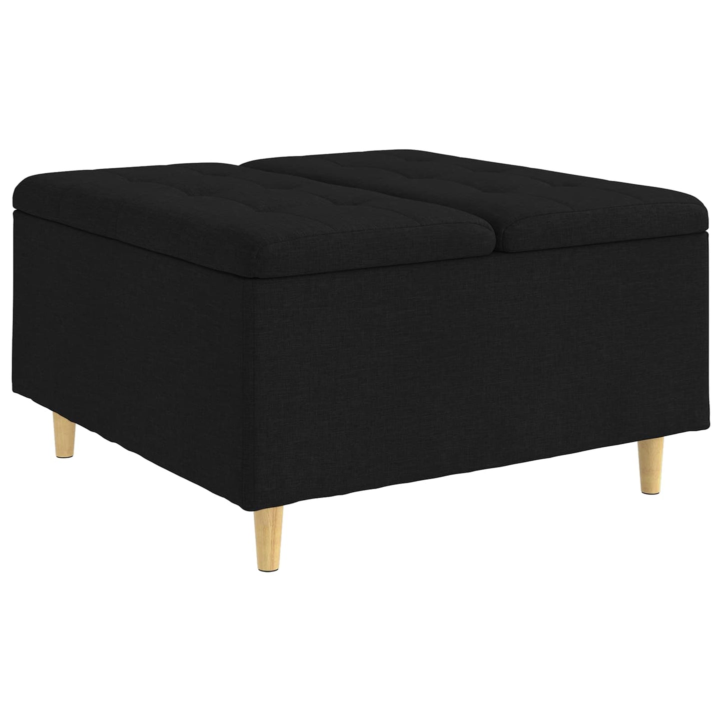 Ottoman med Opbevaring Sort 80 x 80 x 45 cm Stof