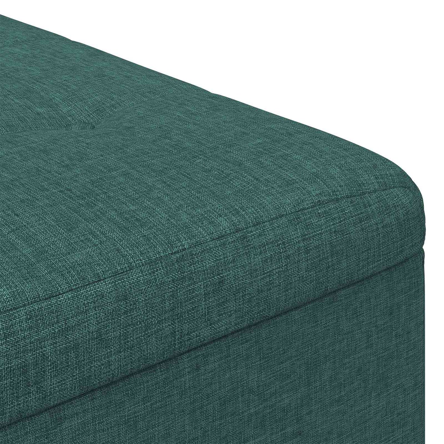Ottoman med Opbevaring Mørkegrøn 80 x 80 x 45 cm Stof