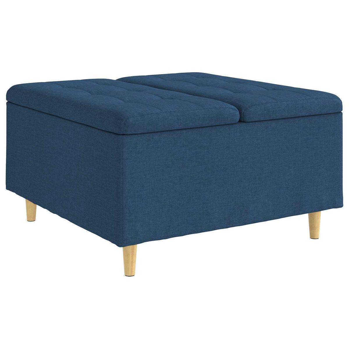 Ottoman med Opbevaring Blå 80 x 80 x 45 cm Stof