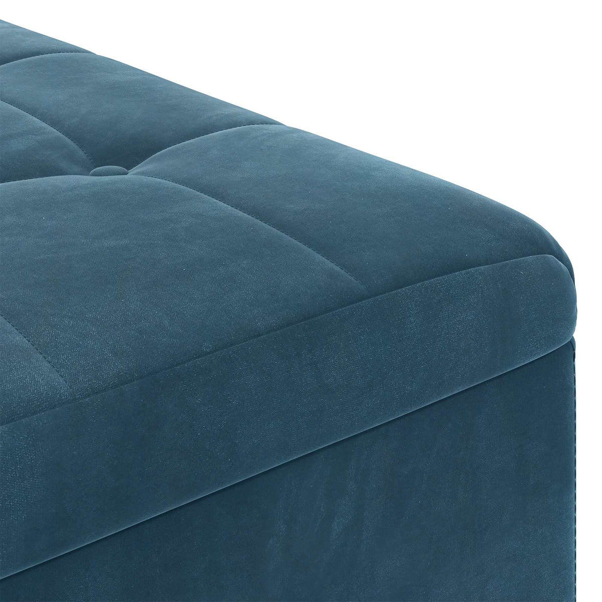 Ottoman med Opbevaring Blå 80 x 80 x 45 cm Fløjl
