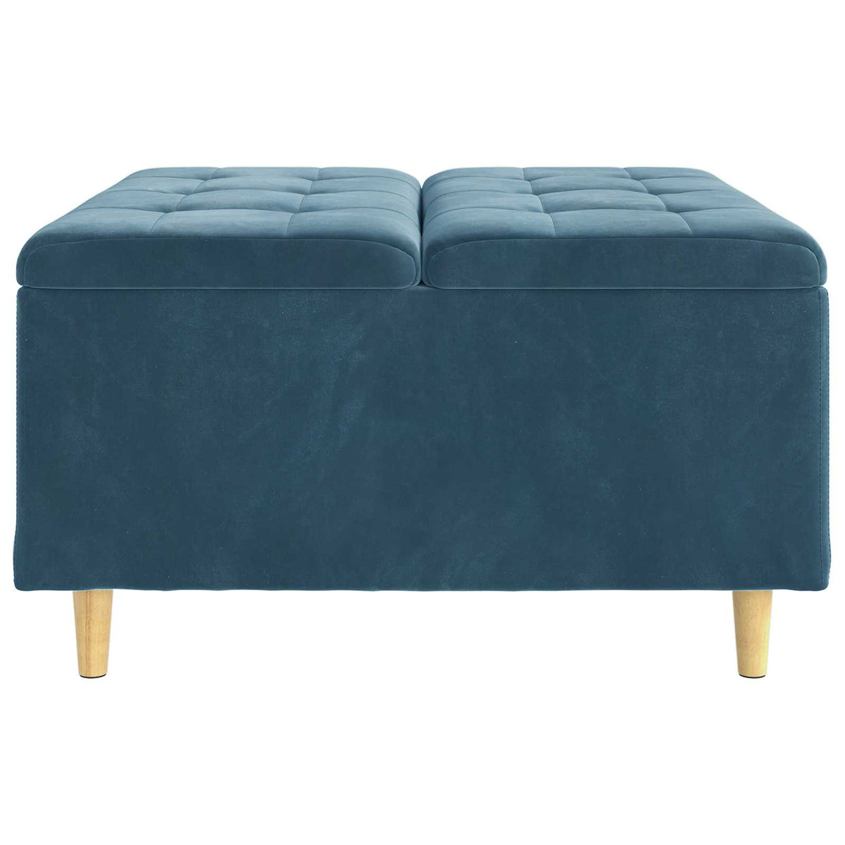 Ottoman med Opbevaring Blå 80 x 80 x 45 cm Fløjl