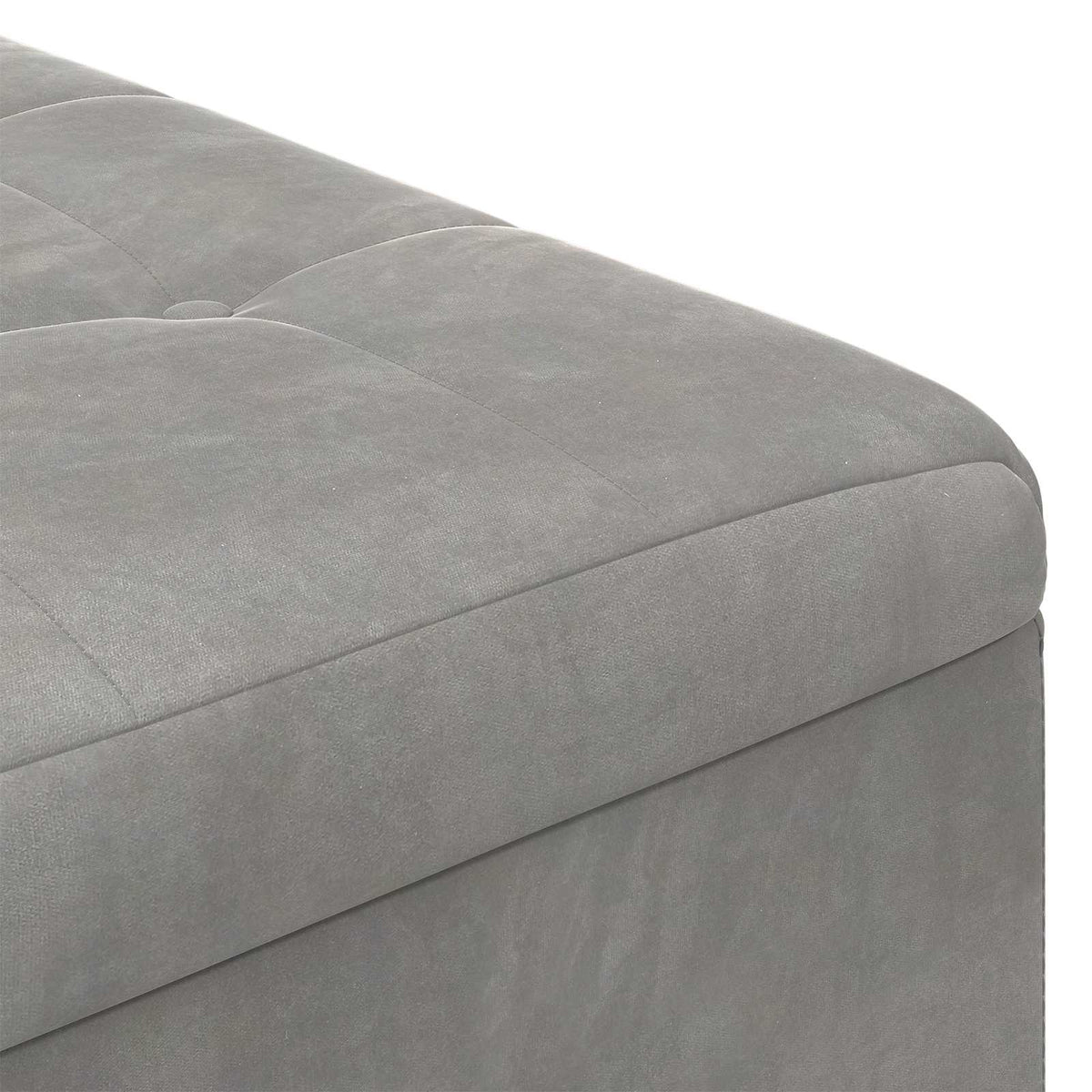 Ottoman med Opbevaring Lysegrå 80 x 80 x 45 cm Fløjl