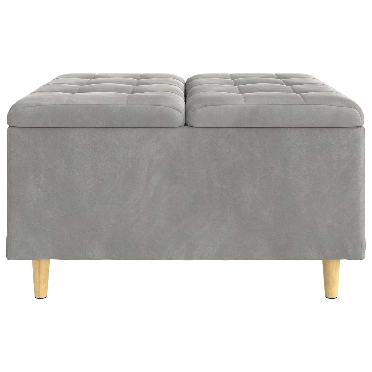 Ottoman med Opbevaring Lysegrå 80 x 80 x 45 cm Fløjl